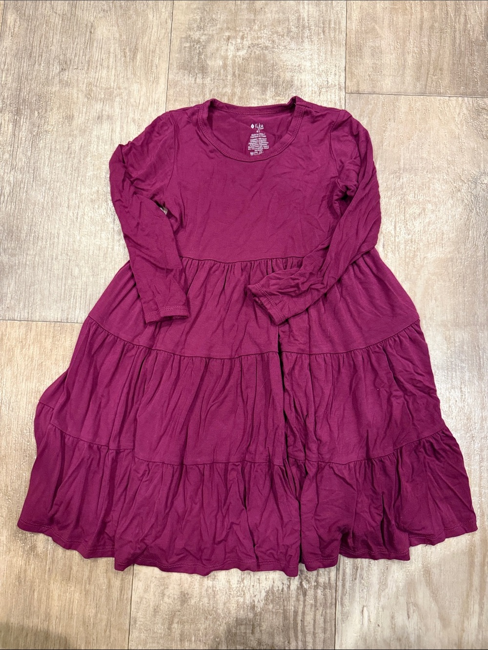 Kyte Baby Tiered Long Sleeve Dress - Dahlia